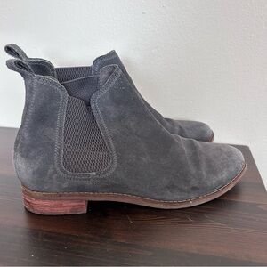 TOMS gray suede leather ankle booties women’s size 9